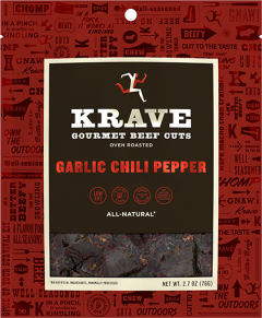 Krave Garlic Chili Pepper Beef Cuts - 2.7 oz Bag