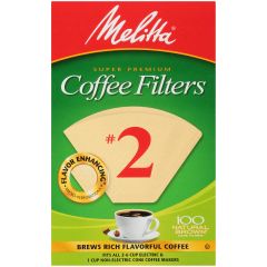 Melitta #2 Natural Brown Coffee Filters - Box of 100