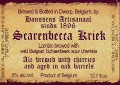 Hanssens Scarenbecca Kriek / 375 ml. bottle