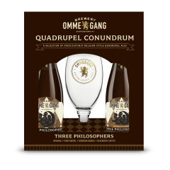 Ommegang Quadrupel Conundrum Gift Set / 4-pack of 12 oz. bottles & glass