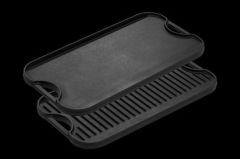 Lodge Logic Cast Iron Double Burner Reversible Griddle/Grill 20 x 10 7/16